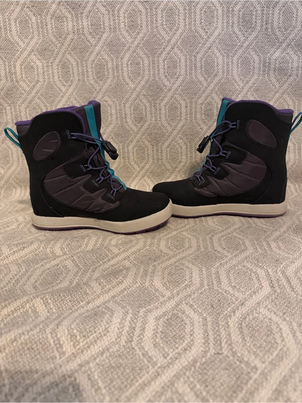 Merrell Girls Black and Teal Winter Boots - Lightweight Waterproof Comfort